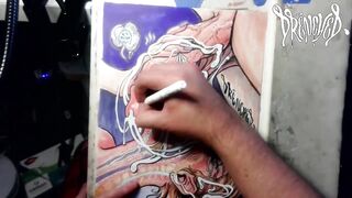 This babe Sucked The Soul Outta My Nuts for a Gigantic Load w/ Xray Vision - Drawing Timelapse by Drenched