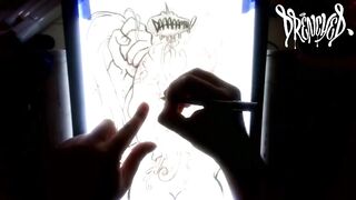 When This babe Manages to Fit Your Ramrod & Balls in Her Throat at The Same Time - Ejaculation Drawing Timelapse