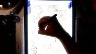 Drawing "The Nut Cruncher" Giant Ball Biting Cum Explosion All Over Her Face, Music by: CeehDeeh