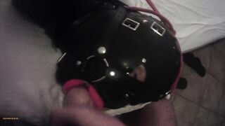 mother I'd like to fuck hogtied in latex and high heels with a lip open throat gag POV. Great throat screwing action
