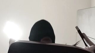 Bound up, blindfolded and ballgagged mother i'd like to fuck gets drilled in her throat, vagina and booty
