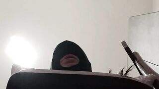 Bound up, blindfolded and ballgagged mother i'd like to fuck gets drilled in her throat, vagina and booty
