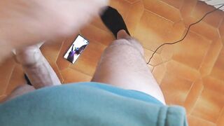 POV smokin' oral pleasure with giant load of cum on my wife's throat