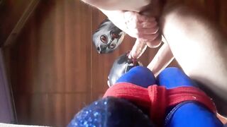 I fastened up my wife on a sofa and throated for several minutes. Then i cummed on her face and throat