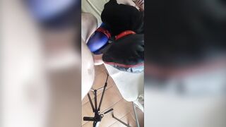 Naive compliant mother i'd like to fuck tied and blindfolded throated on high heels in a great oral sex pov action
