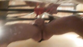 My bitch wite bound to a couch and roughly throated. U can watch tons of spit and saliva going down