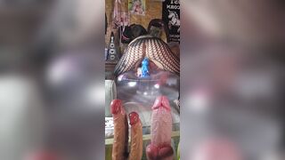 Sexually excited Tattooed OF Honey @nephilaaranea Riding Monster Dragon Sex toy on Inflatable Chair - Solo Female
