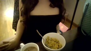 Fetish Hawt Oriental Student Ignores U As U Jerk Off Your Penis To Me Eating Food