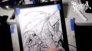 Facial Explosion creates Semen Comet in the night sky - lightbox erotic drawing creation by Drenched