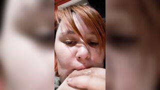 See me suck my giant tit