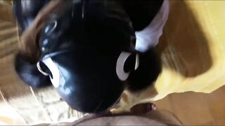 Pigtails blow job and deepthroat. I put my jock down her mouth with no compassion with giant oral-job creampie