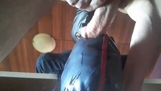 Hogtied in hose and high heels, coarse deeptrhroat and biggest load of cum in her throat