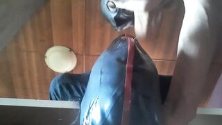 Hogtied in hose and high heels, coarse deeptrhroat and biggest load of cum in her throat