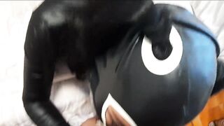 Born to suck, poking a large knob down my wife throat and mouth, POV view