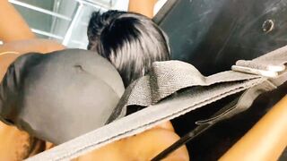 Bang her hard three-some hardcore on the sex swing