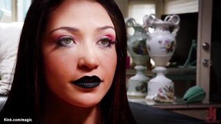 Slim alt teen Avi Love makes her step parents Luna Star and Derrick Pierce bind her and screw in hirsute snatch and ride her face in three-some
