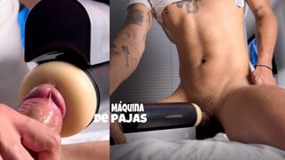 MACHINE! That babe hadn't masturbated for days and her milk came out thick