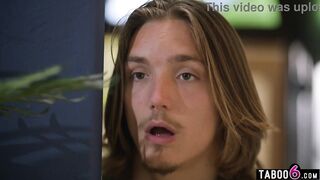 Oriental teen stepsis busts perv stepbrother peeping on step mommy