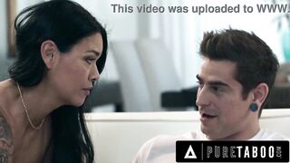 PURE TABOO Disappointed mother I'd like to fuck Dana Vespoli Makes Idle Stepson Eat & Creampie Her Twat For Dinner