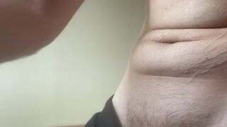 Solo boy pumping a self made masturbator