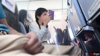 Insane Risky Tugjob until Cum in Public Airplane