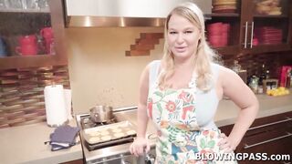 Stepmom London River is making almost any of the time when her stepson is home.The breasty blond mother i'd like to fuck is showing the chap her large breasts and lets him squeeze 'em.After stripping and tit screwing,that babe goes down sucking his nuts a