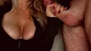 LILY SUCKS A LARGE PENIS AND CUM ON BIGGEST MELONS
