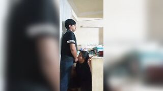 Alone with my maid, my wife nearly caught us