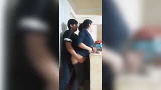 Alone with my maid, my wife nearly caught us