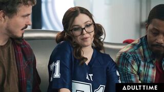 ADULT TIME - Wicked Leana Lovings NEARLY CAUGHT Riding Stepdad's Most good Buddies! OPEN THROAT FACIAL