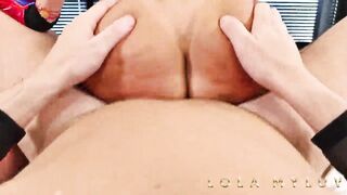 Sexy stepsister Lola Myluv! Ties her stepbrother to the couch as torture and screws him hard!!!