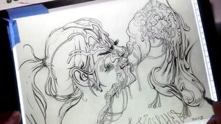 One Sexy Mess Line Art Timelapse by Drenched The Facial Artist