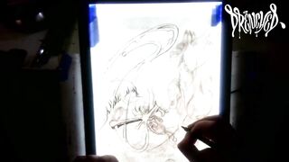 Facial Explosion creates Goo Comet in the night sky - lightbox erotic drawing creation by Drenched