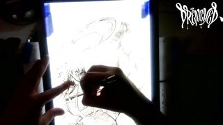 Facial Explosion creates Goo Comet in the night sky - lightbox erotic drawing creation by Drenched