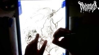 Facial Explosion creates Goo Comet in the night sky - lightbox erotic drawing creation by Drenched