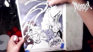 Facial Explosion creates Goo Comet in the night sky - lightbox erotic drawing creation by Drenched