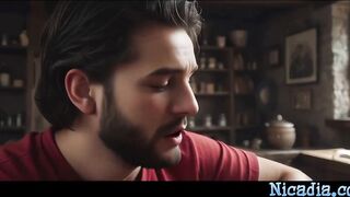 Breasty Golden-haired AI Adventurer Group-fucked In An Abandoned Castle