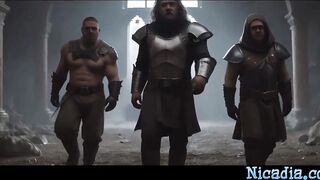 Breasty Golden-haired AI Adventurer Group-fucked In An Abandoned Castle