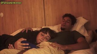 I was watching Netflix with my stepsister and that babe lay down on my lap so I could put my dick in her throat.