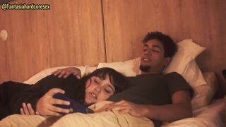 I was watching Netflix with my stepsister and that babe lay down on my lap so I could put my dick in her throat.