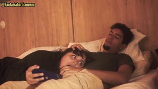 I was watching Netflix with my stepsister and that babe lay down on my lap so I could put my dick in her throat.