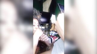 DarkChocolateBarbie smeared cum all over her face