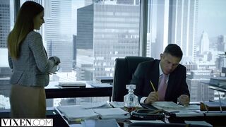 VIXEN intern dominated by her stepfather's business partner