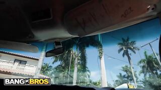 BANGBROS - Scarlett Rose Shows Off Her Massive Melons And Gets Banged By Ace In The BangBros Van