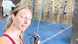 Hawt Emo Climber Gals Flashing Their Natural Boobs at the Climbing Gym
