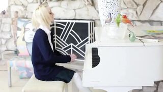 Sleazy harlot teen Sammie Daniels riding her teachers dong