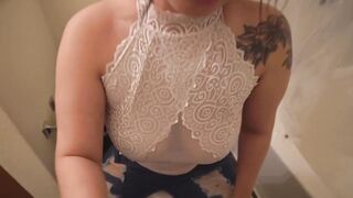 oriental chick giving sloppy oral in baths