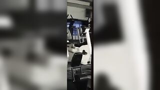 British lesbian threesome at the gym