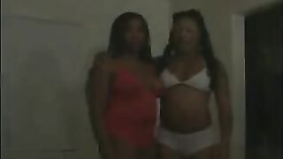 Ebony lesbians playing with their pussies