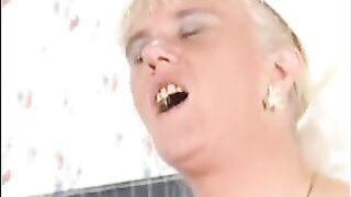 German grannies engage into lesbian sex at kitcheb